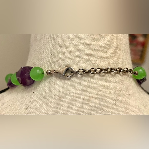 Gemstone 925 necklace 15” to 18” plus 2” pink stone jewelry - Picture 9 of 12